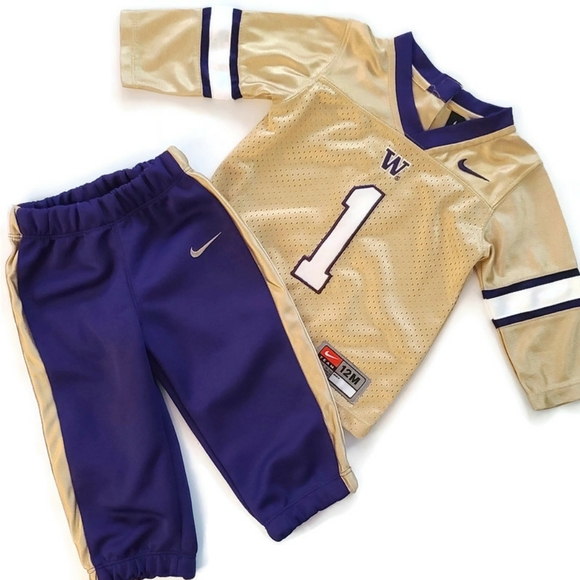 Nike Other - Nike Gold Purple Football Jersey Suit 12M